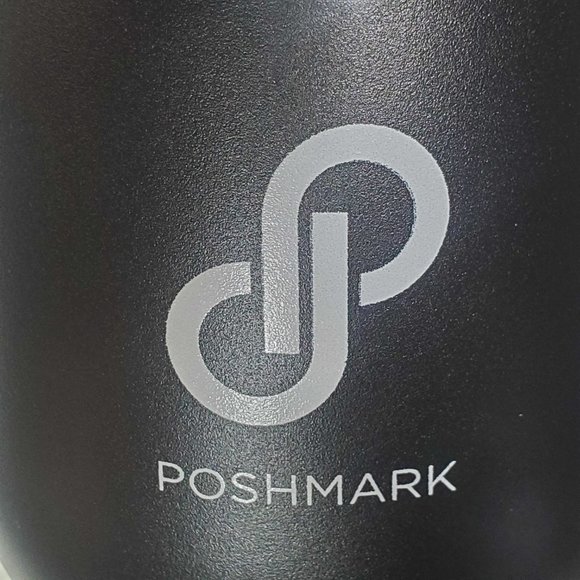 πHP 7/26/22π Poshmark 12oz Wine Tumbler Hot/Cold Black w/White Lettering NWOT - Picture 5 of 5